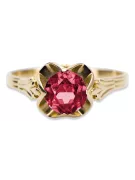 مجوهرات فينتاج خاتم الروبين 14 كارت من الذهب الأصفر vrc023y